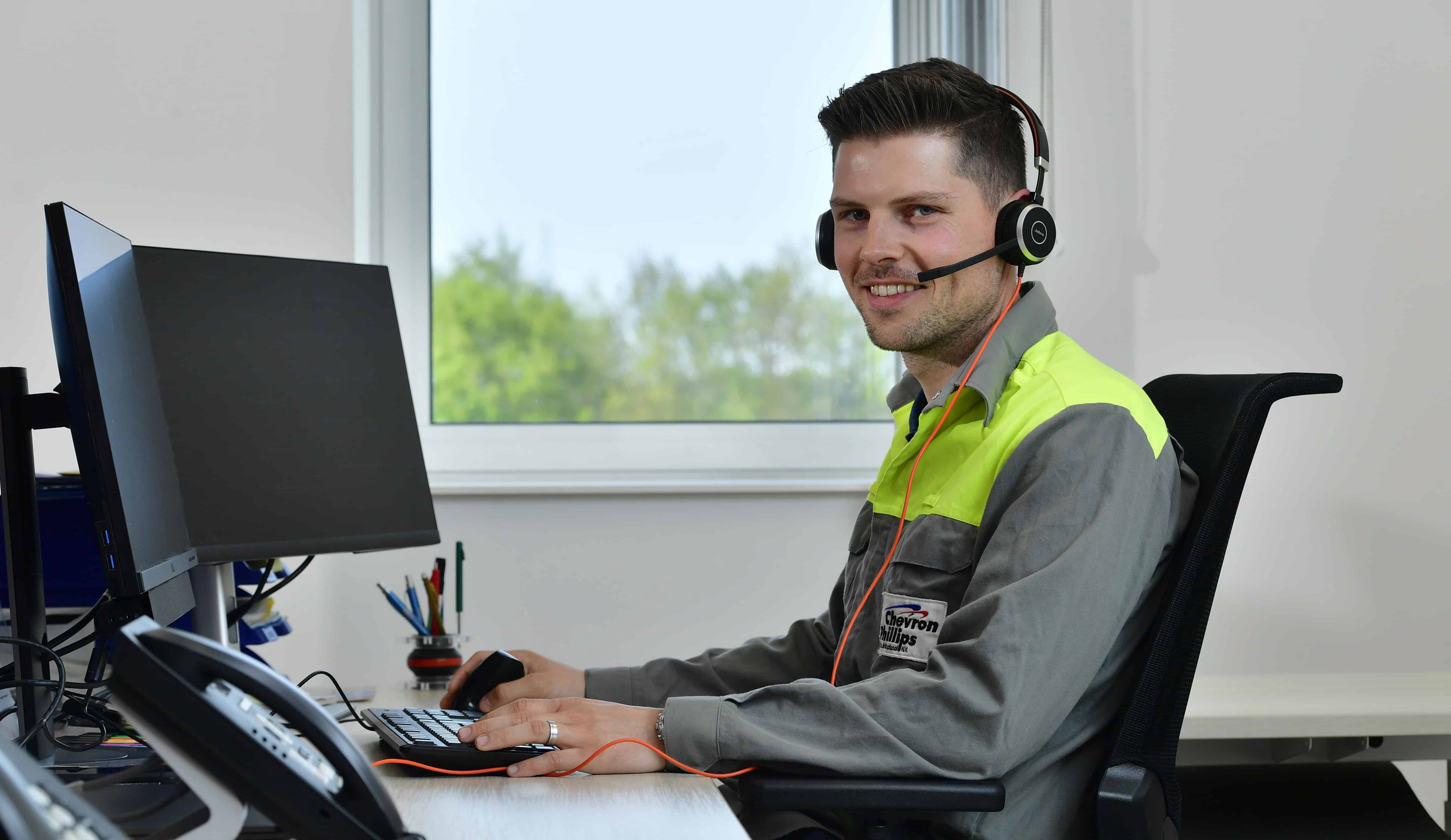 cpchem employee at desk