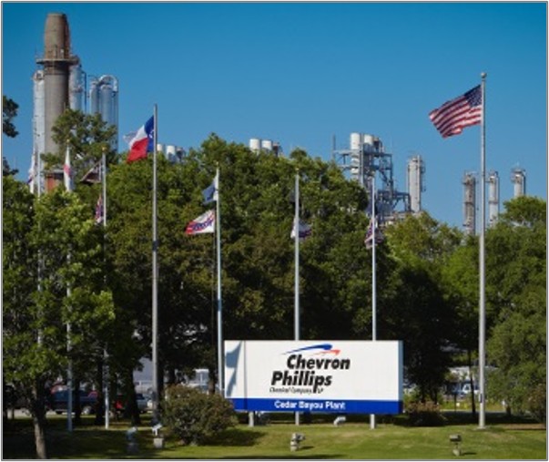 Chevron Phillips Chemical facility and sign