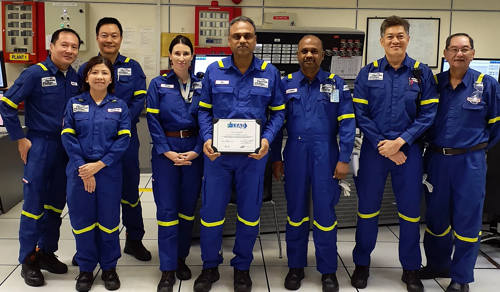 Tiffany with Singapore employees 